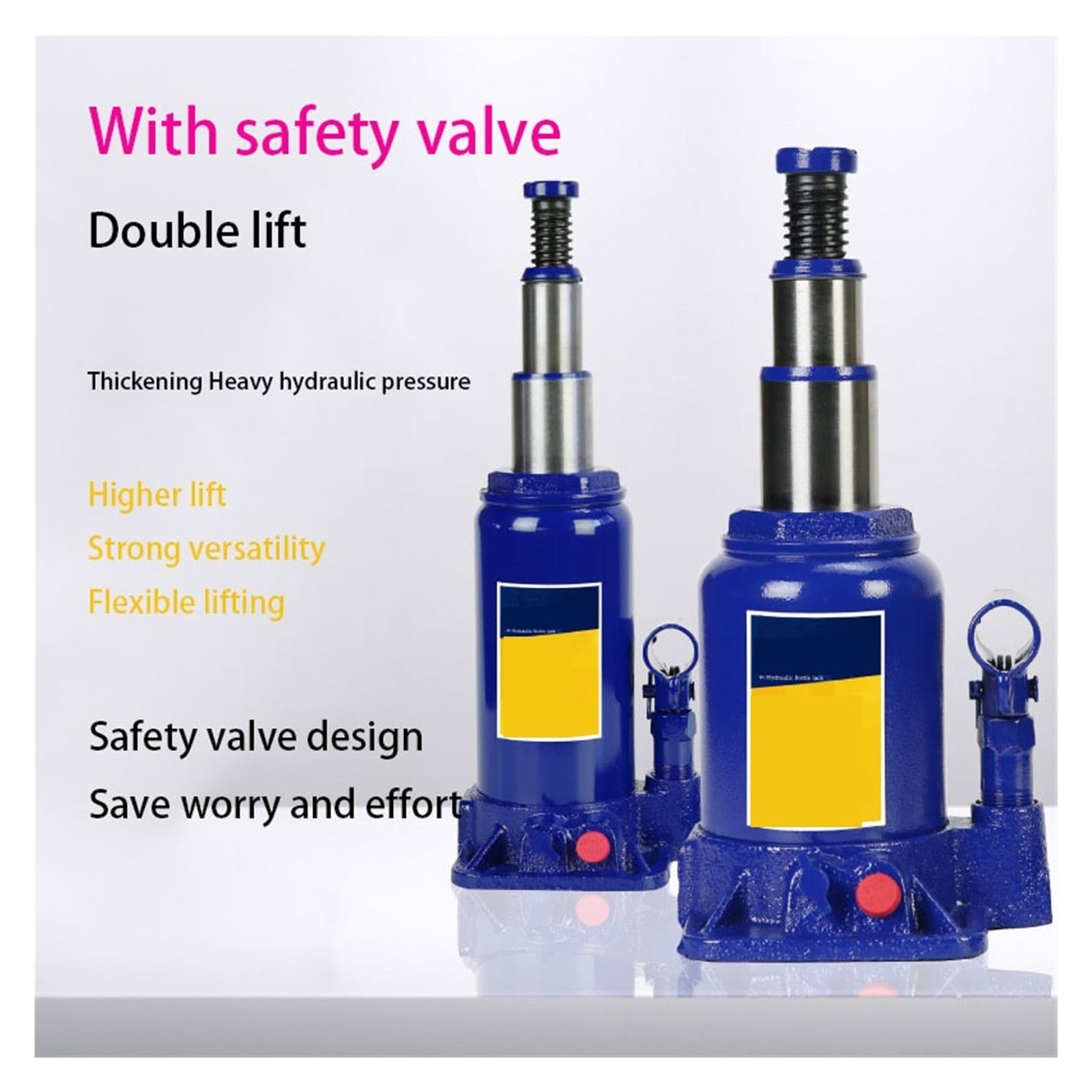 Cric Idraulico Verticale con Valvola di Sicurezza 4 Tonnellate Versione Bassa del for Auto Altezza Massima 390mm Facile Sollevamento