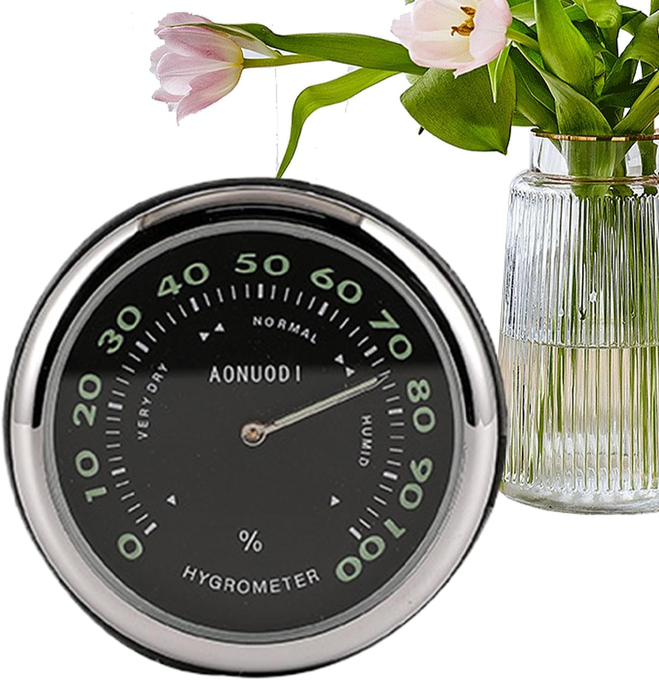 Clock for Car Dashboard, Mini Hygrometer for Car with Adhesive - Luminous Vent Clocks Watch for Vehicles RVs SUVs Trucks Home