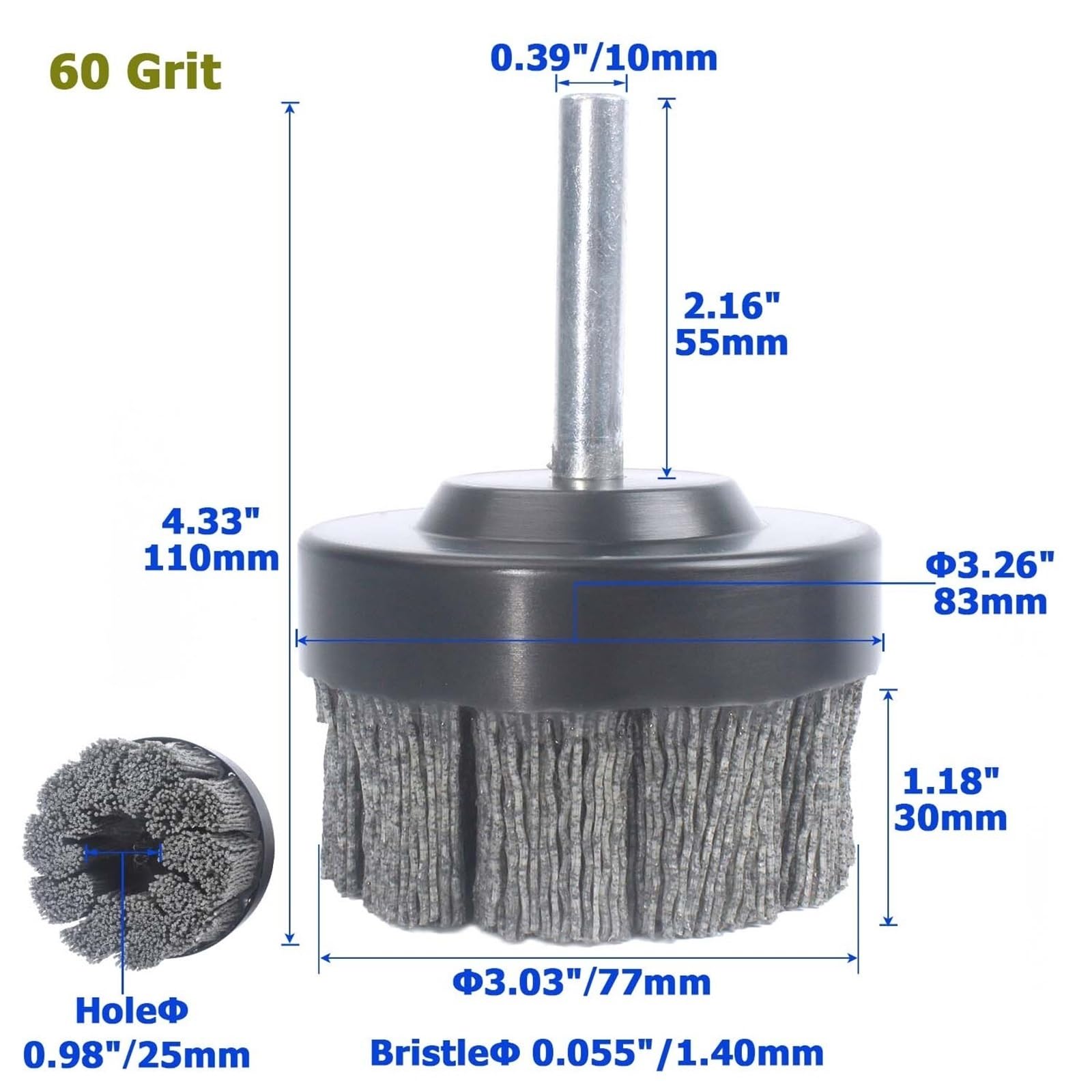 Szczotki ścierne z nylonu tarczowego Węglik krzemu Wykańczanie powierzchni Gratowanie Usuwanie rdzy Szczotka do czyszczenia Mocna frezarka CNC(Grit60 Dia83mm)
