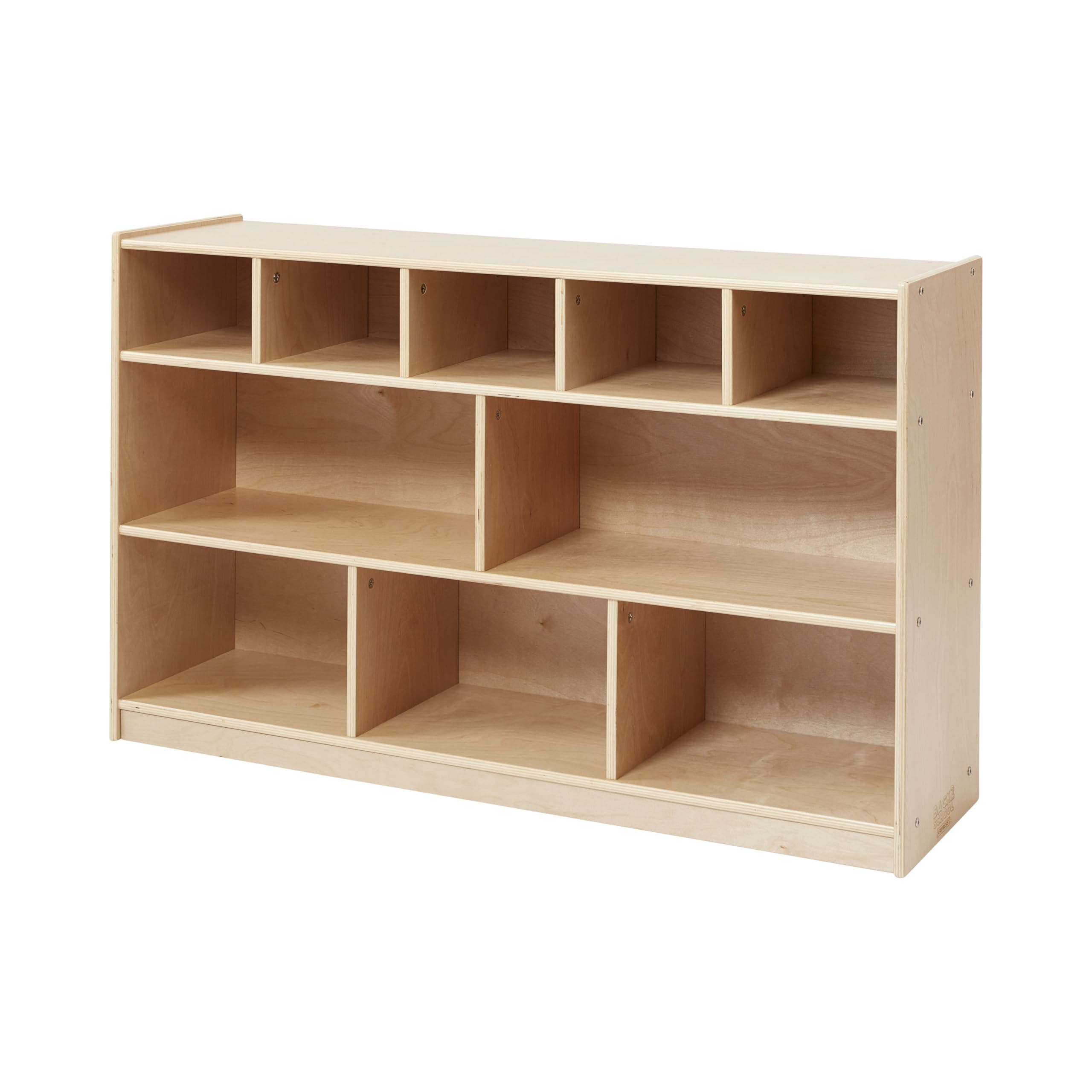 Back2School Express 10-Compartment Mobile Cubby Storage Cabinet, Toy Organizer, Natural