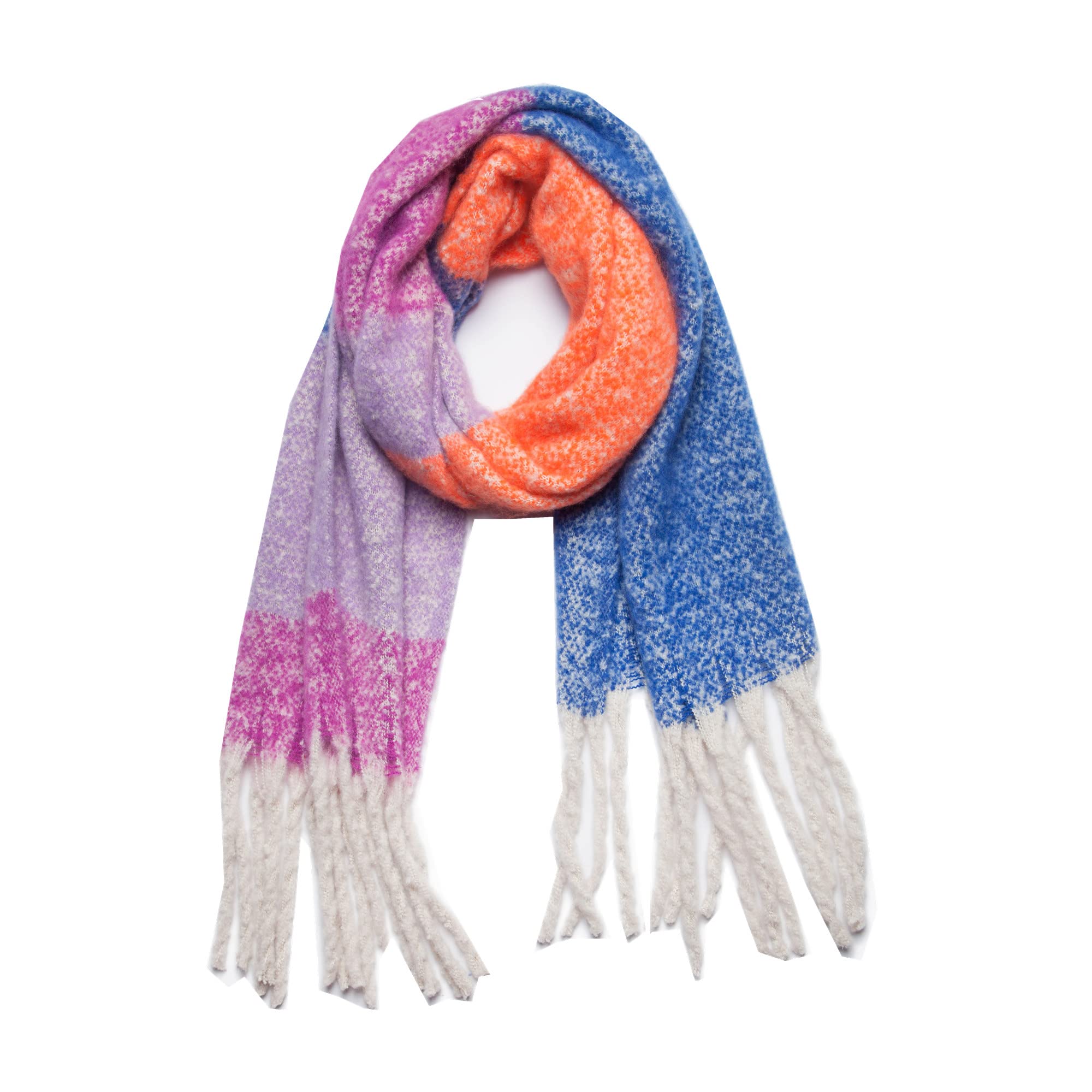 Wander Agio Winter Warm Scarf for Women Long Shawl Large Scarves Cold  Weather Thick Blanket Scarfs Color Matching