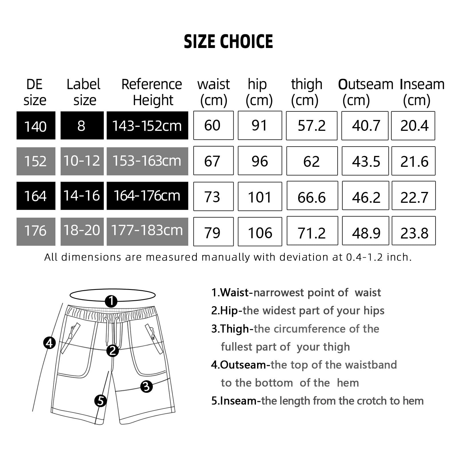 MEILONGER Pantaloncini da ragazzo per bambini, casual, vestibilità classica, con cinghia, estivi, da spiaggia, con tasche con chiusura lampo