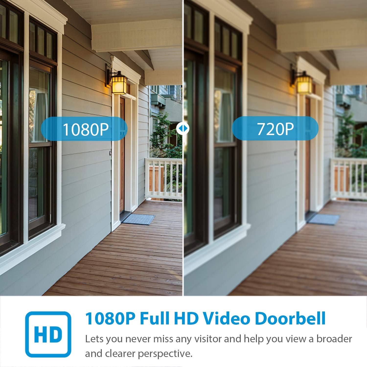 Top Brands Video Doorbell Wireless, Wi-Fi Doorbell Camera with Motion Detector Smart 1080P HD Waterproof Home Security Peephole Cam Door Bell 2.4G WiFi for Front Door with Cloud Storage/Battery Powered Black