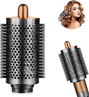 Large Volumizing Round Brush for Dyson Airwrap Styler Attachment,Upgraded Larger Round Brush Tool and Hair Style Replacement for Airwrap Accessories (Nickel/Copper)