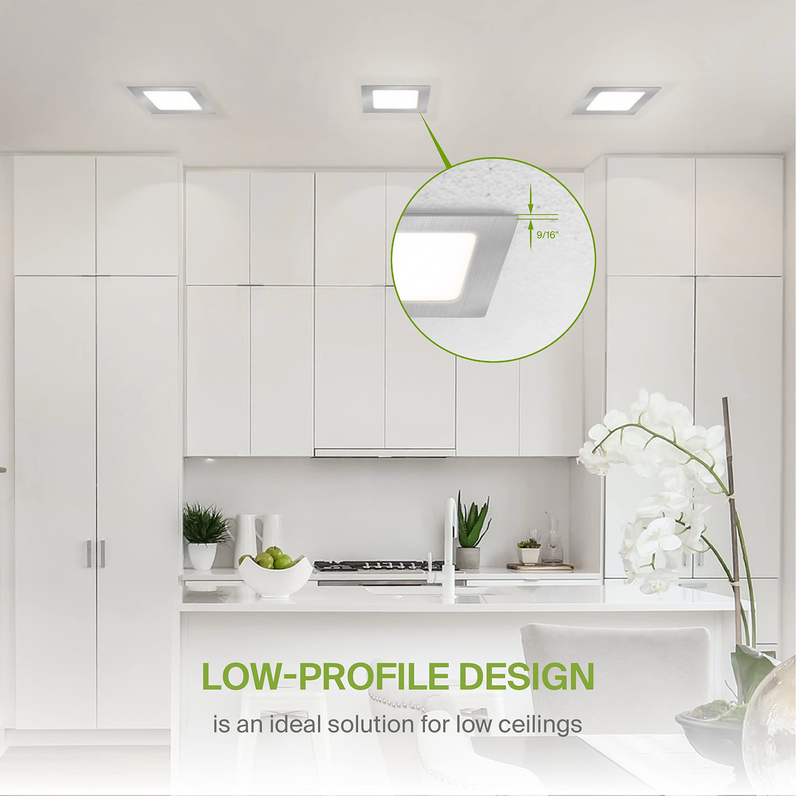 ASD 6-Pack 4 Inch LED Recessed Lights - Ultra Thin, Dimmable, 5 CCT (2700K-5000K), 12W, UL & Energy Star - View #6