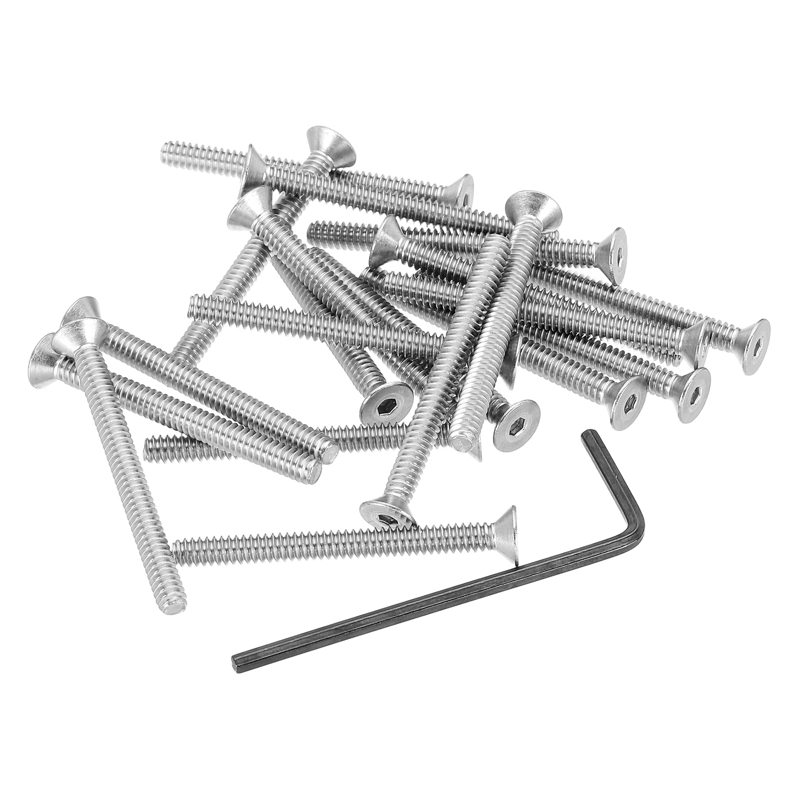 PATIKIL #6-32 x 1-1/2" Flat Head Socket Cap Screws, 20Pcs Countersunk Bolts Head Machine Screws 304 Stainless Steel (18-8) UNC Socket Drive Bolt Fasteners for Industry Machinery Household