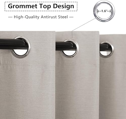 Miniatura 6 de Cortinas opacas para dormitorio de 63 pulgadas de largo, 1 panel, cortinas para sala de estar, con ojales, cortinas opacas con aislamiento térmico