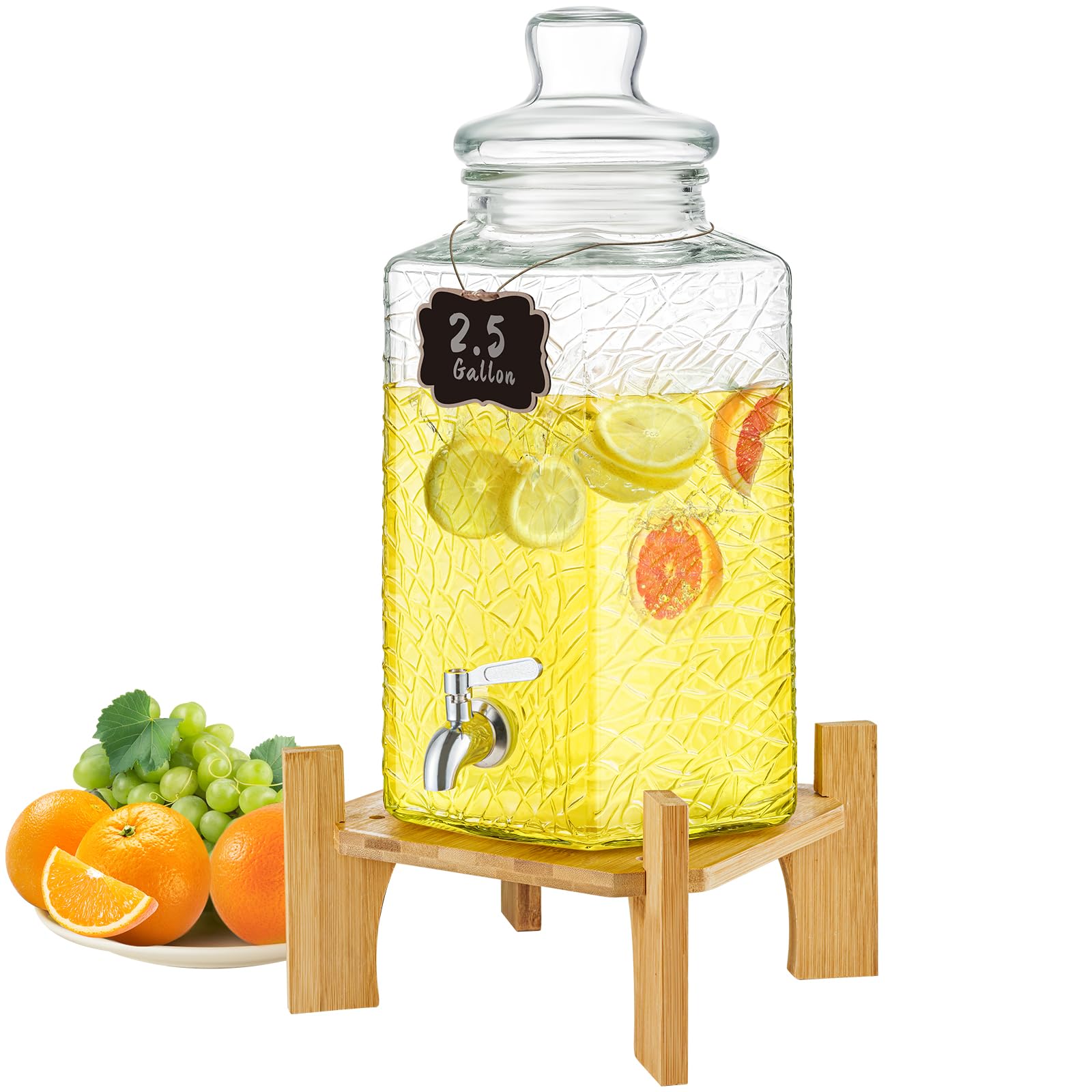 Set Of 2, 1-Gallon Glass Drink Dispensers, Featuring A Stand And Stainless Steel Tap, Designed To Be *. * Serving Lemonade With An * Suitable For Kitchens, Camping Trips, Parties, Halloween, And - View #9