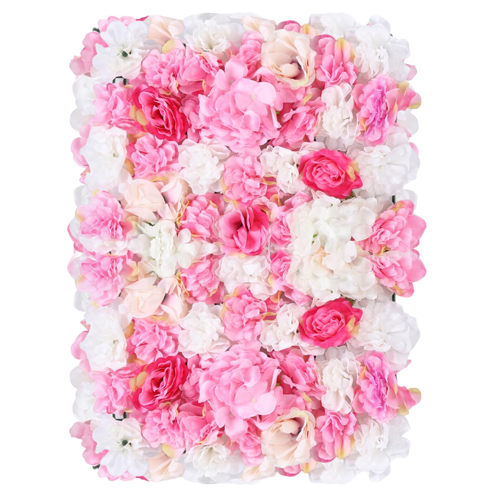 20 Stück Blumen Wandpaneel Blumen Hintergrund Wand Panel Blumenwand Hintergrund Kunstrosen Hochzeit Dekoration 60 * 40 cm Weiß & Rosa Kunstrosen