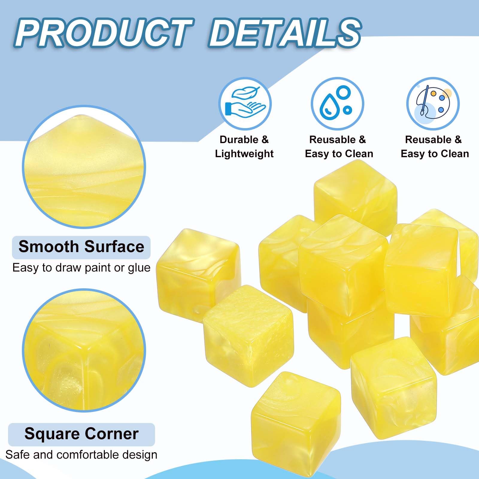 PATIKIL 16 mm Acrylic Dice Blank - Image 3