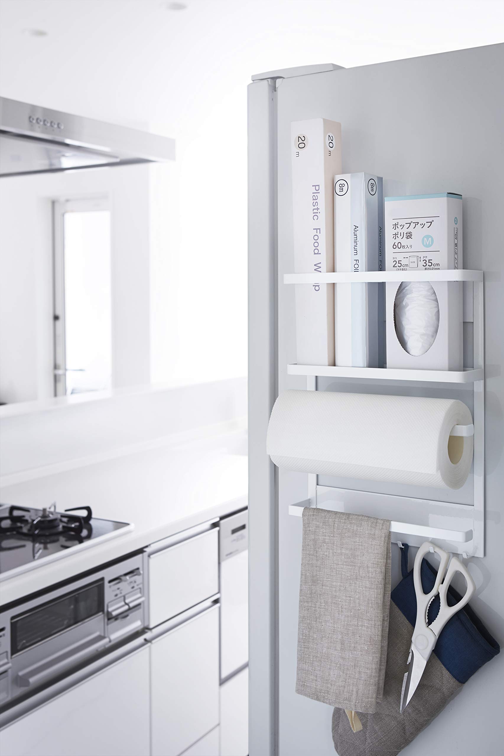 Yamazaki 2744 TOWER Magnetisches Regal, weiß, Stahl, Minimalistisches Design