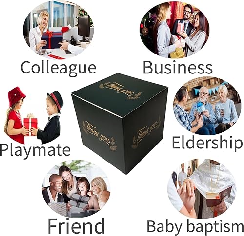Miniatura 6 de XCXGYCA 20 cajas de regalo de agradecimiento, cajas de cartón cuadrado negro para fiesta, 4 x 4 x 4 pulgadas, cada una para bodas, cumpleaños,