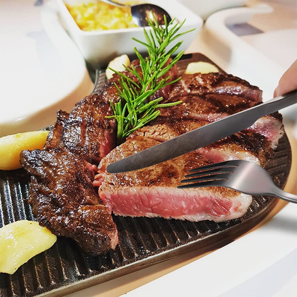 Besteck Set, Besteckset 4 Personen Steak Besteck Set Luxus-Besteck-Sets, Spiegelpoliertes Besteckset Spülmaschinenfest Elegantes Tafelbesteck für Home/Wichtige Abendessen (16 Stück)