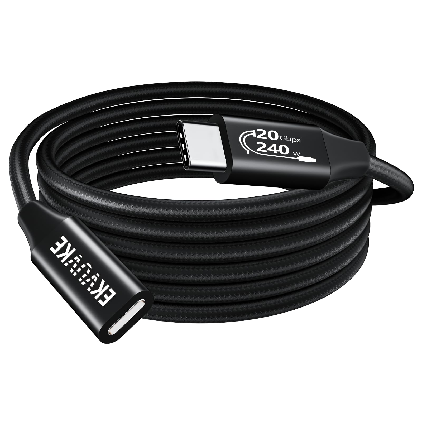 Cavo di prolunga USB-C da 240 W//4K a 60 Hz, 20 Gbps USB 3.2 Gen 2 USB C Extender, cavo di ricarica e sincronizzazione di tipo C maschio a femmina, per iPhone 16/15, MacBook/Mag Safe
