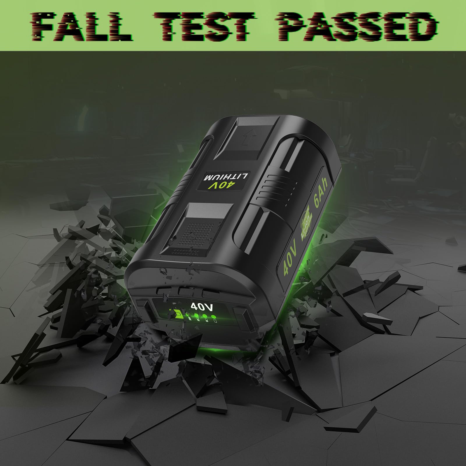 Compatible con batería Ryobi de 40 V, 6.0 Ah, 2 unidades, OP4060, OP401, combo de cargador de alta capacidad, fuerte potencia para Ryobi 40 V batería y cargador, cortacésped, sopladores de hojas para
