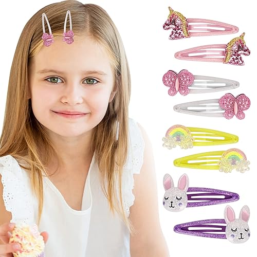 Miniatura 2 de Pinzas para el cabello con cierre de mariposa, arco iris, antideslizantes, accesorios para el cabello de unicornio brillante, accesorios para el