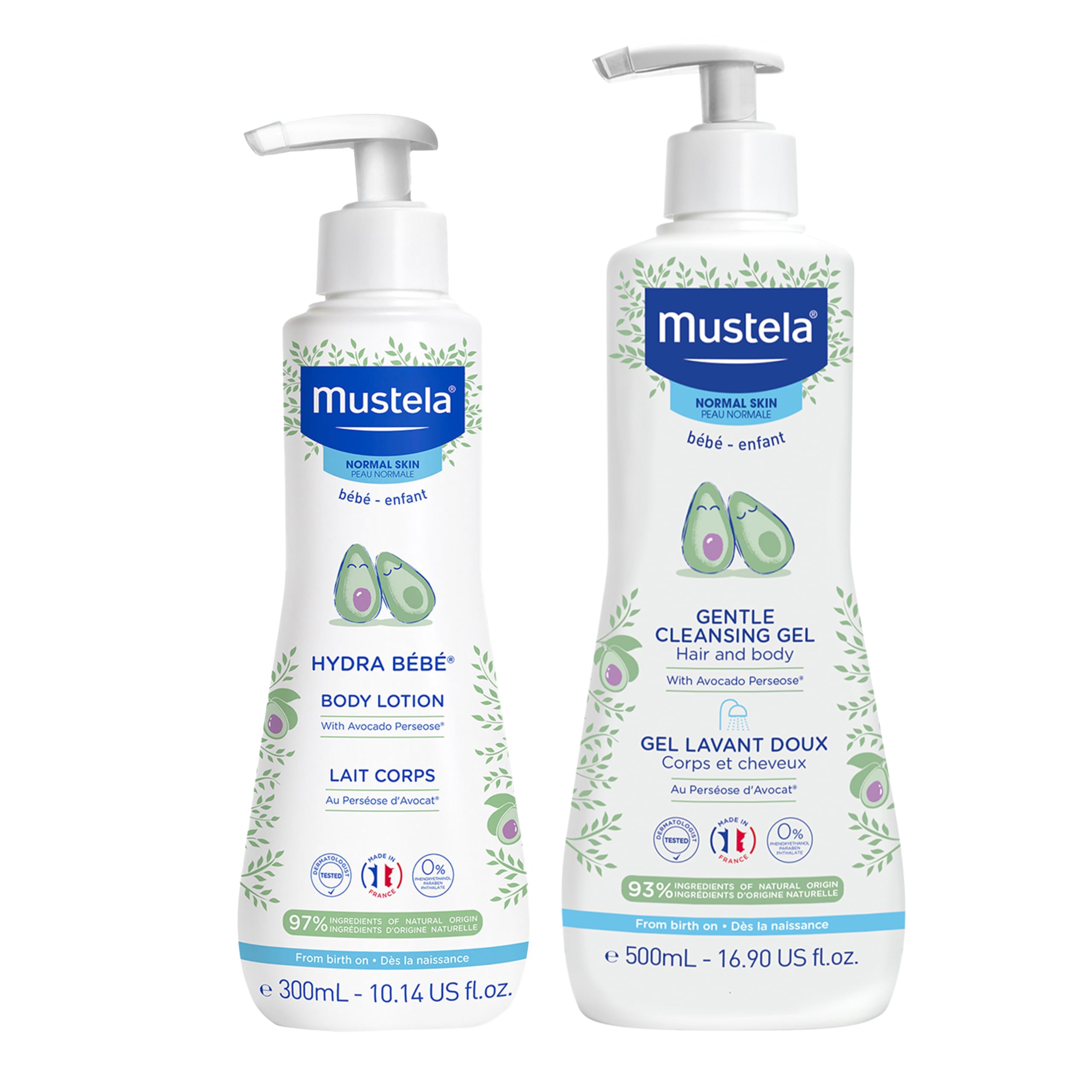 Mustela Normal Skin Bath Time Gift Set - Baby Skincare & Bath Time Essentials - Natural & Plant Based - 2 Items Set