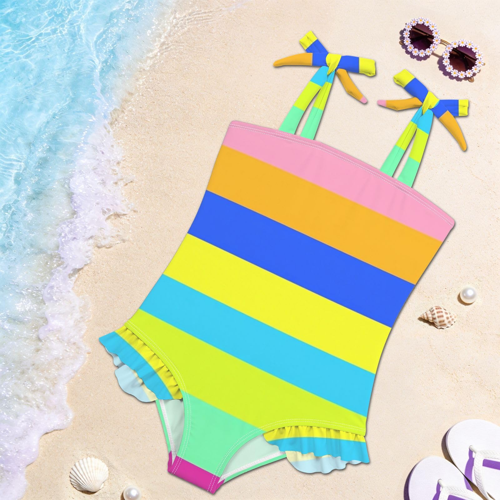 FRODOTGV Costume da bagno intero per ragazze, ad asciugatura rapida, costume da bagno estivo da spiaggia per bambine