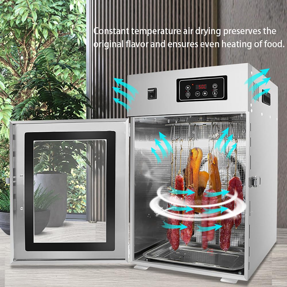 Caja Secadora De Biltong De Gran Capacidad, Deshidratador De Alimentos De Acero Inoxidable De 800 W, Panel De Control Digital Inteligente, para Uso Doméstico Y En Pequeños Negocios