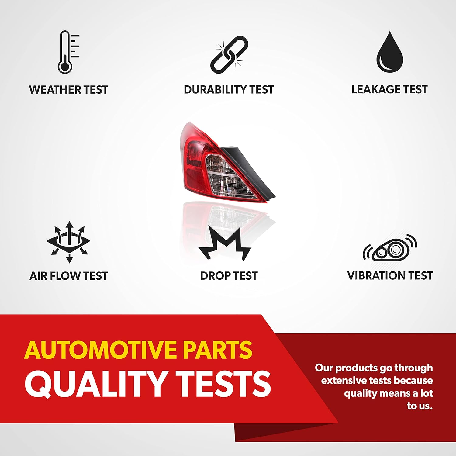 Tail Light Replacement For 2012 2013 2014 2015 2016 2017 2018 2019 Nissan Versa - Fits Driver Side of Rear Tail Lights - Outer Taillight Brake Light Includes Bulb, Lens, Housing