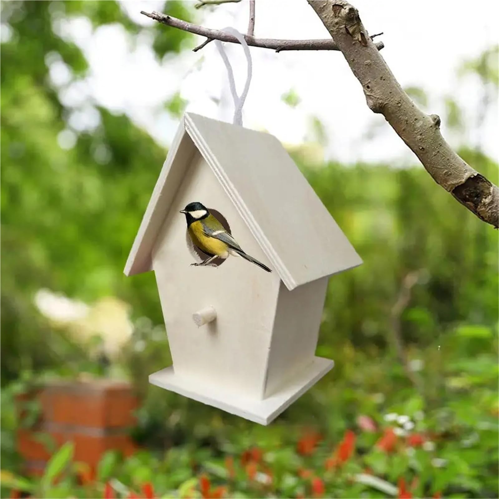 Casita pajaros Exterior Comedero de pájaros de Madera, habitación for pájaros, jardín al Aire Libre, Caja Nido for pájaros, Suministros for Mascotas