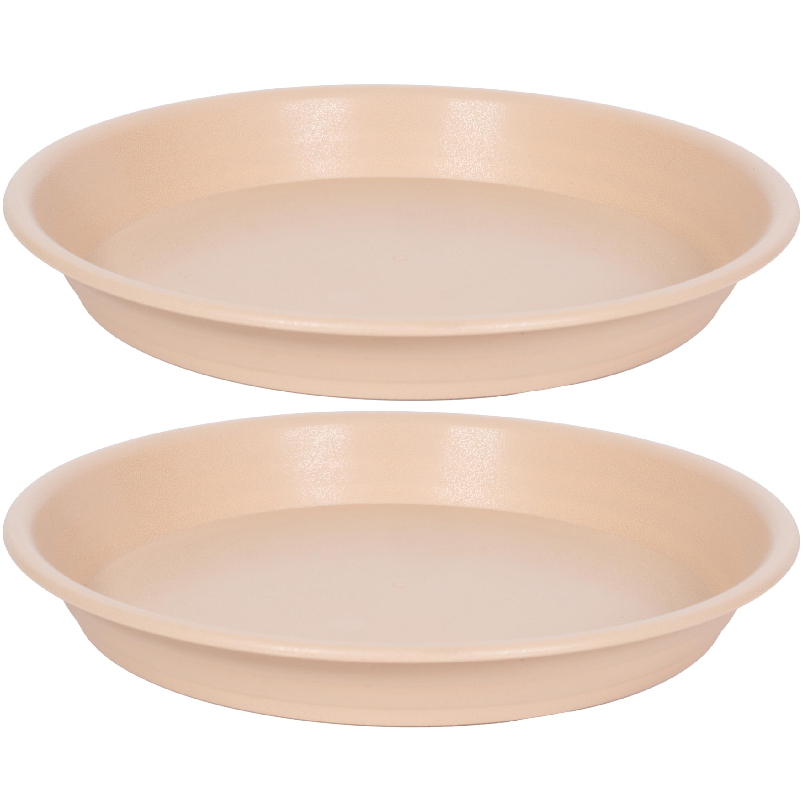 MSKIAUO Plant Saucer Pot Tray 10 inch, 2 Packs Plastic Flower Planter Saucers and Drip Trays for Indoors Outdoors, Heavy Durable Plant Plate Water Catcher (Beige) — image 1