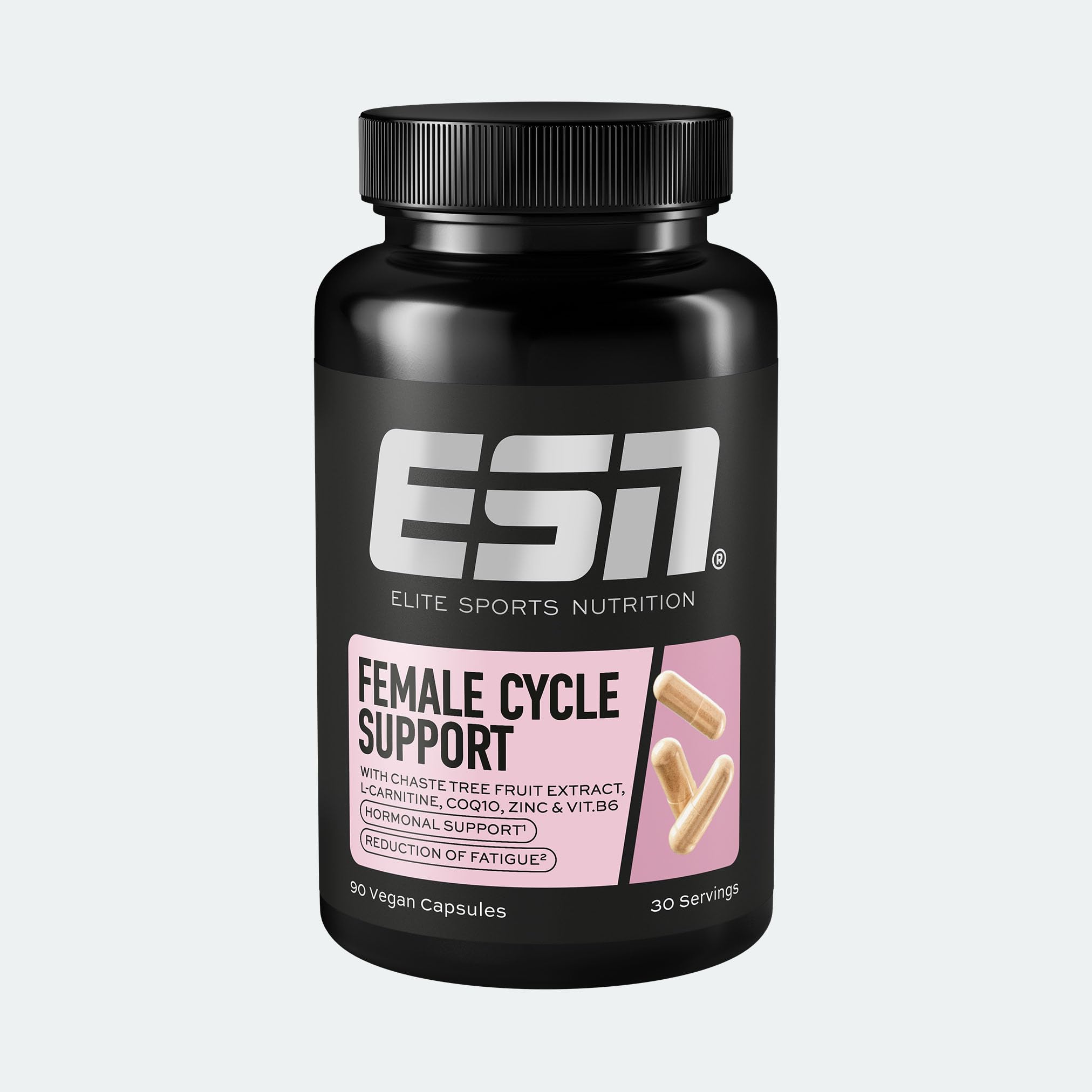 ESN Female Cycle Support, 90 Capsules, Vegan, with L-carnitine, Plant extracts, coenzyme Q10, Vitamin B6 and zinc