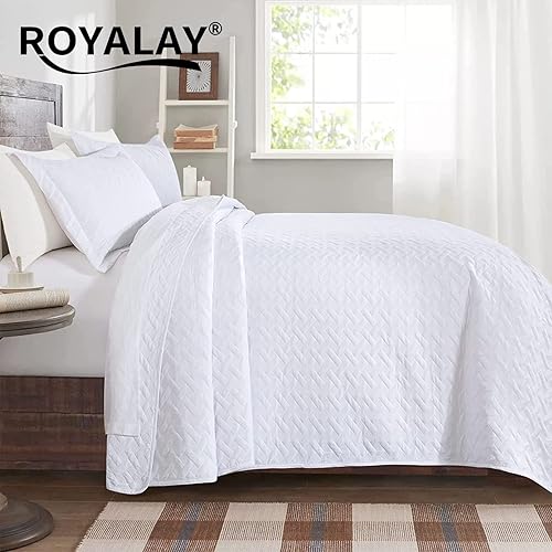 Miniatura 4 de ROYALAY Juego de edredón extragrande de 3 piezas tamaño King de 120 x 120 pulgadas, colcha reversible de verano ligera, fina y suave, para todas las