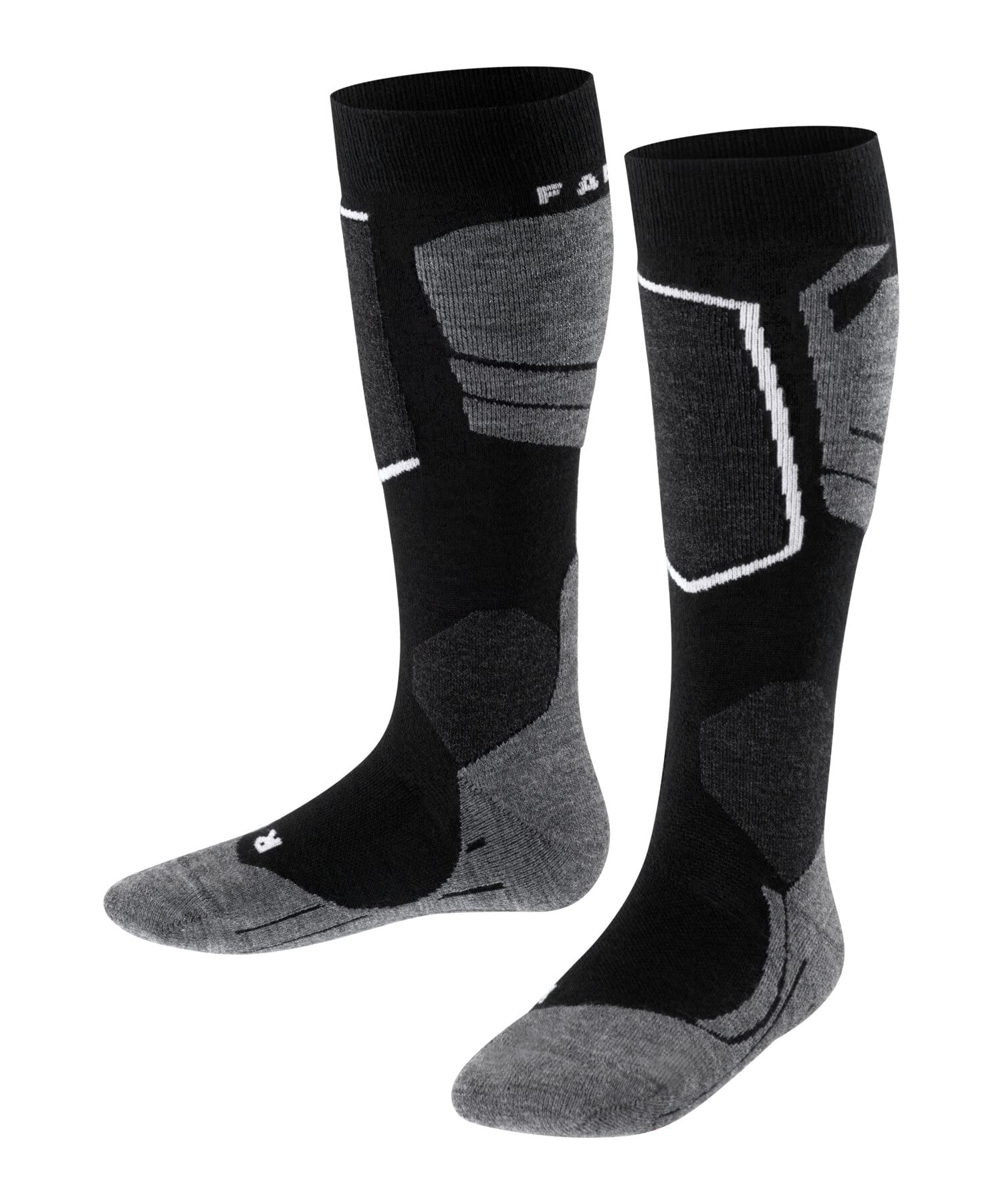 FALKE Uniseks - dzieci Skarpety narciarskie SK4 Advanced K Kh Wełna ciepłe cienkie 1 Para, Czarny Black-Mix 3010, 31-34