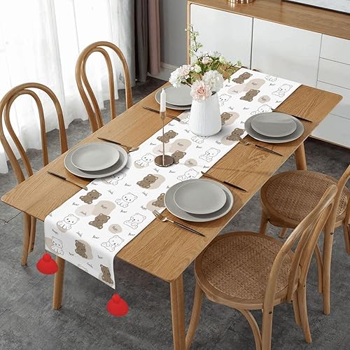 Camino de mesa de Navidad de 60 pulgadas de largo, camino de mesa de otoño para mesa de comedor, decoraciones de Navidad, camino de mesa de café con