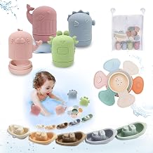 Baby Bath Toys, 15 Pieces Silicone Bath Toy, for 1 2 3 4 Years Old