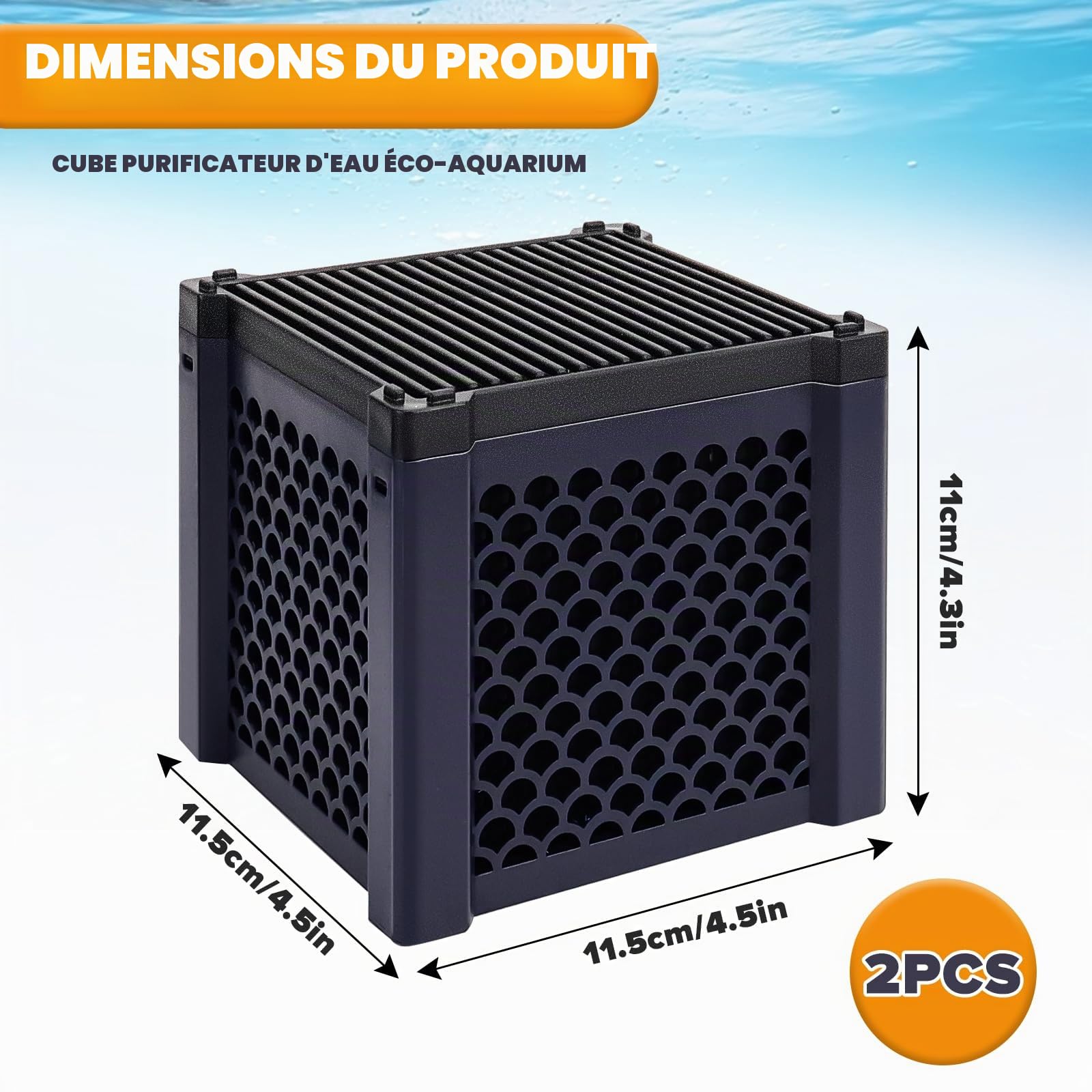 Clever Cube Lot de 2 filtres à charbon actif pour chevaux, aquariums et étangs