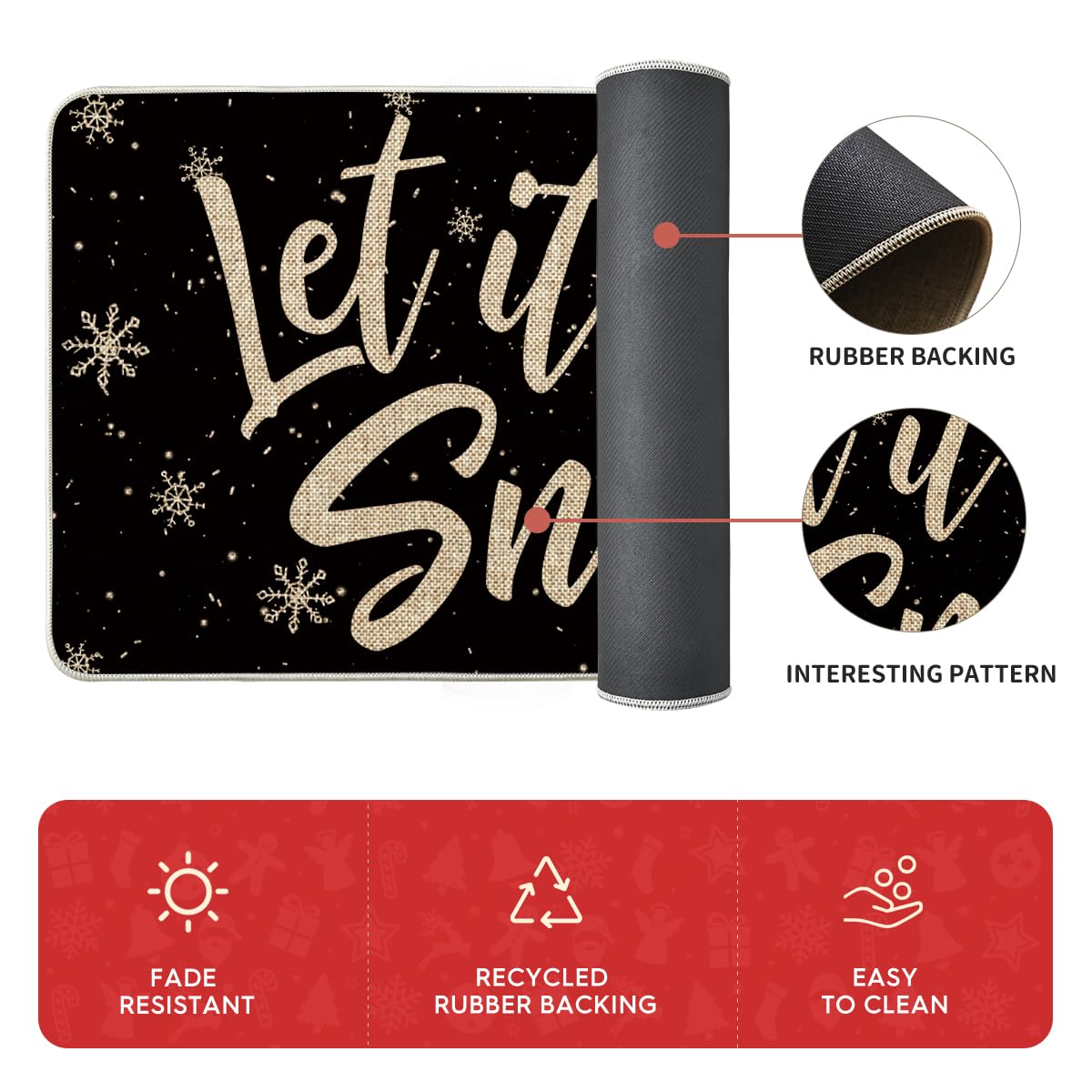 Artoid Mode Lot De 2 Tapis De Cuisine, Lavables, Motif Feuilles D