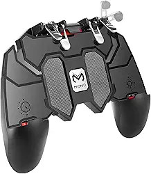 DELAM Controlador de jogos móvel com gatilhos L1R1 L2R2, controle móvel PUBG com operação de 6 dedos, controle remoto de joystick para 4,7 a 6,5 polegadas, iPhone, Android, iOS, celular,