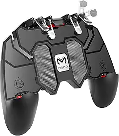 DELAM Controlador de jogos móvel com gatilhos L1R1 L2R2, controle móvel PUBG com operação de 6 dedos, controle remoto de joystick para 4,7 a 6,5 polegadas, iPhone, Android, iOS, celular,