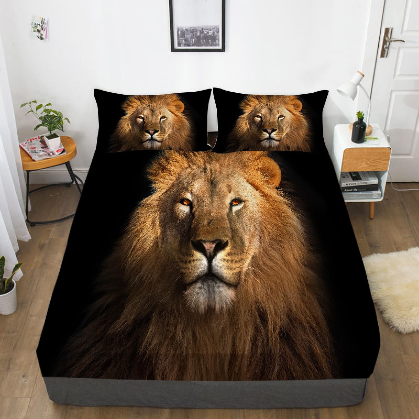Lenzuolo Con Angoli Bohemien 3D – Singolo 120x200x30 Cm – Con 2 Federe 50x80 Cm – Microfibra Morbida – Stampe Etnico Floreali – Fondo Elastico 360°