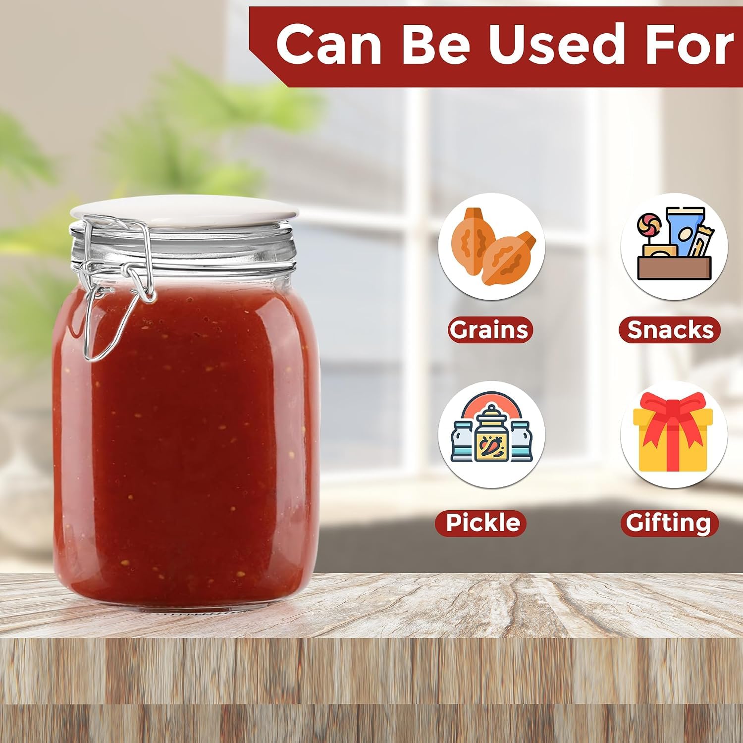 Pure Source India 1.5L Glass Jar - Clear -7