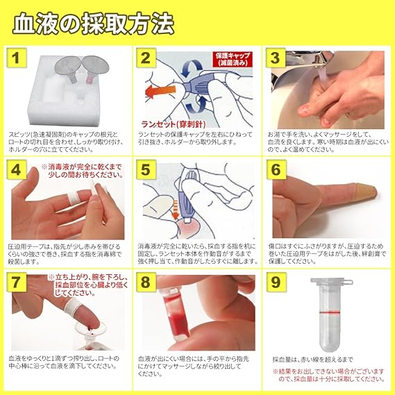 Amazon 脂質検査4項目 中性脂肪 総コレステロール Ldlコレステロール Hdlコレステロール 郵送検査キット 自己採血 血液検査 健康管理館 性感染症検査