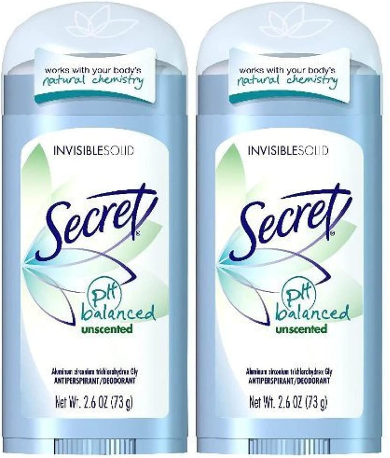 SecretInvisible Solid Antiperspirant Deodorant, Unscented - 2.6 oz - 2 pk by Secret
