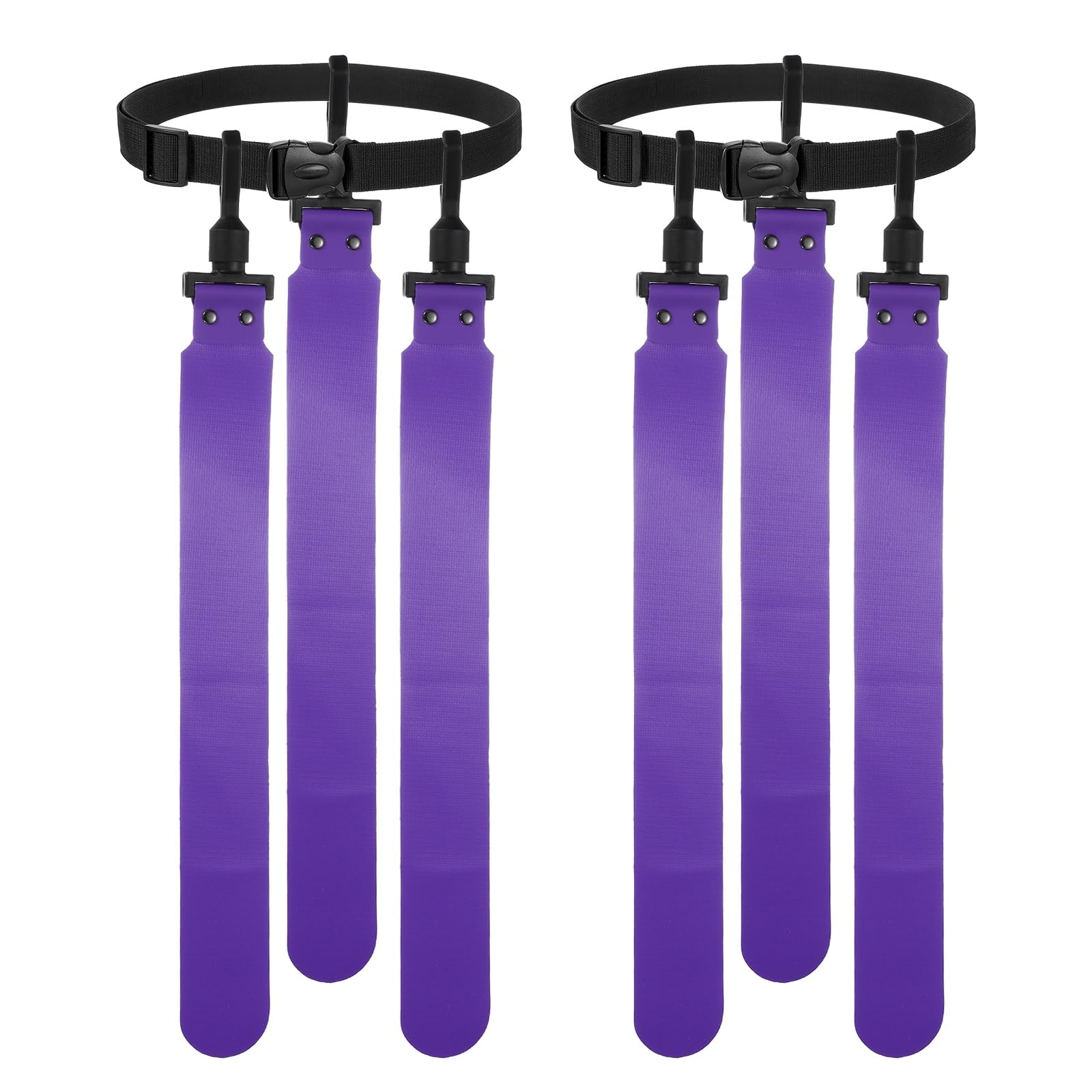 YELARXI Flag Football Set, Adjustable Flag Football Belt with 1 Belt and 3 Flags Easy Tear Away for Men Women Players Training Competition (2 Pack, Purple)