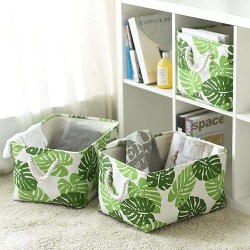 Miniatura 10 de Contenedores de organización y almacenamiento para estantes, 17 x 15 x 12 pulgadas, paquete de 2 cubos de almacenamiento de tela, canastas plegables