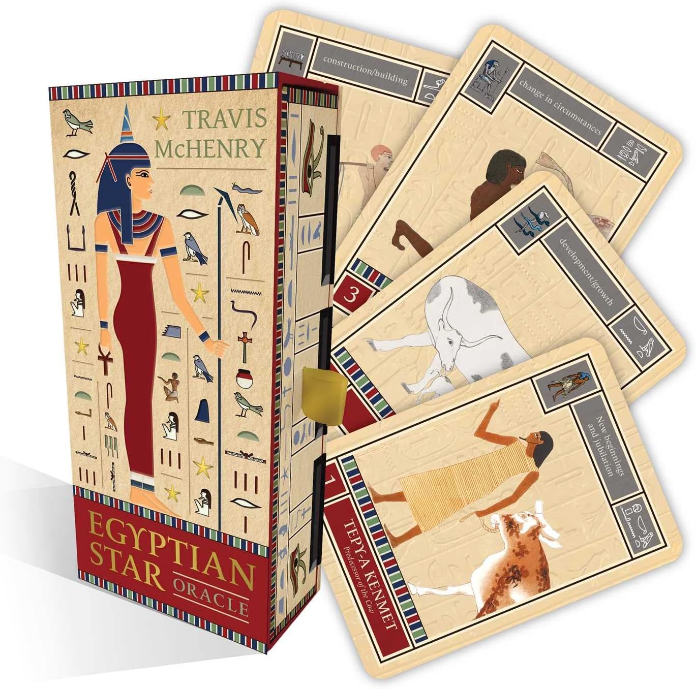 Egyptian Star Oracle: 42 Gilded Cards, 144-page Full-color Guidebook and Eye of Horus Charm