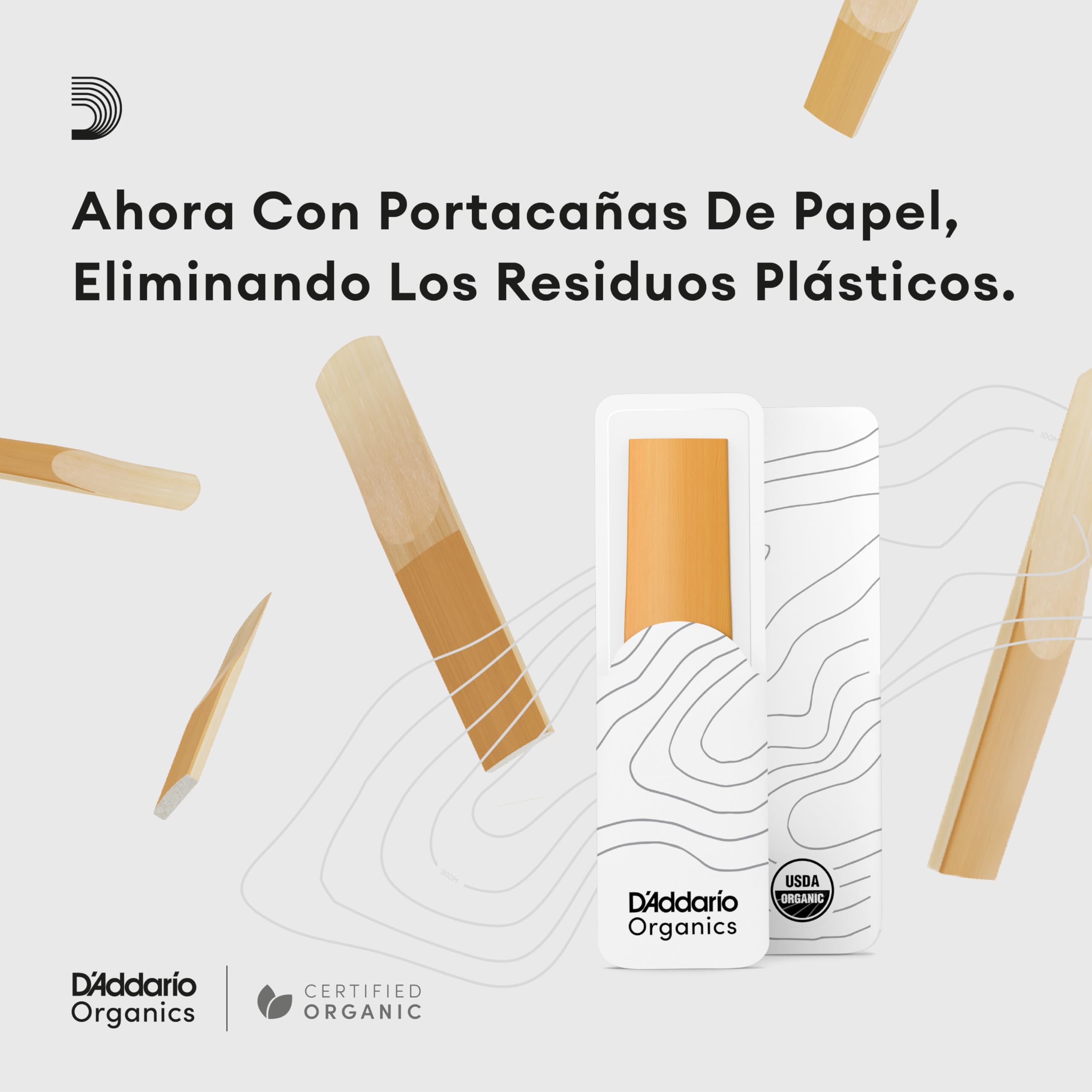Cañas D'Addario Rico para saxofón barítono, fuerza 2.5, paquete de 25