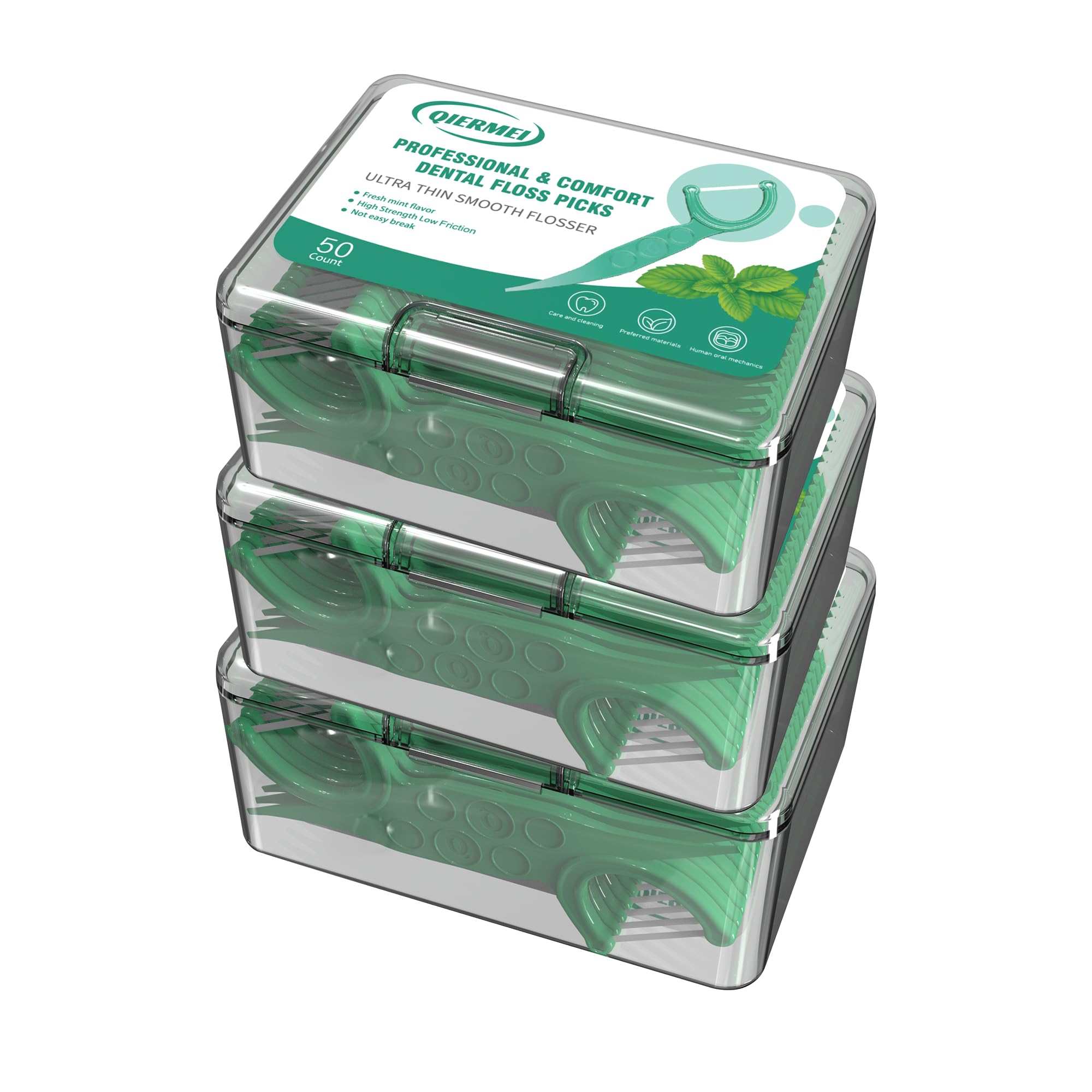 QIERMEI Professional Dental FlossPicks in Box Packing 50/150 /300 Counts (150)