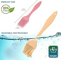 Vista 2 de 16 piezas de cepillo de silicona para pastelería - Cepillo de cocina para salsa de aceite, adobos de mantequilla, cepillos de alimentos