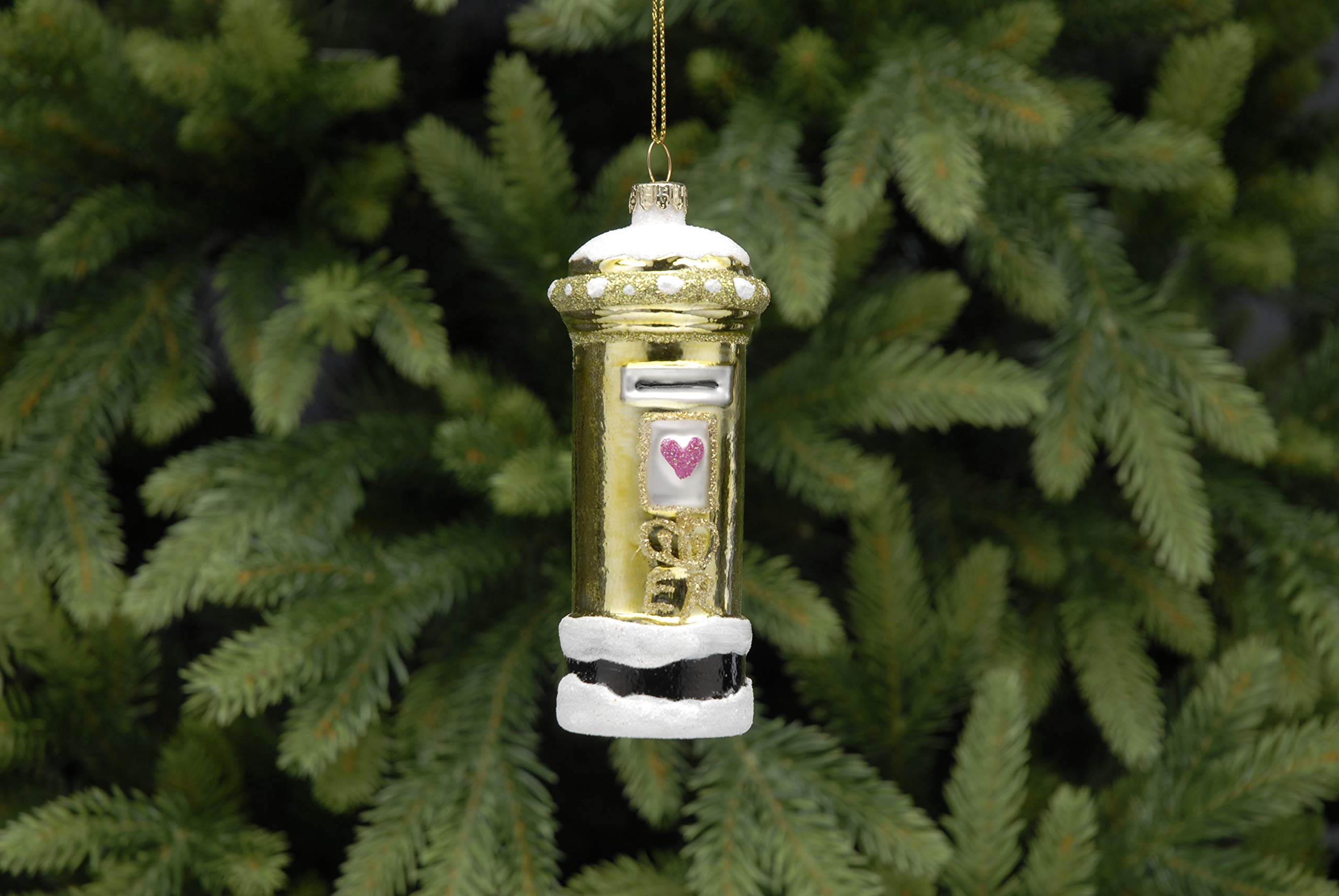 Festive Gold Letter Box 11 Centimeter Tree Decoration