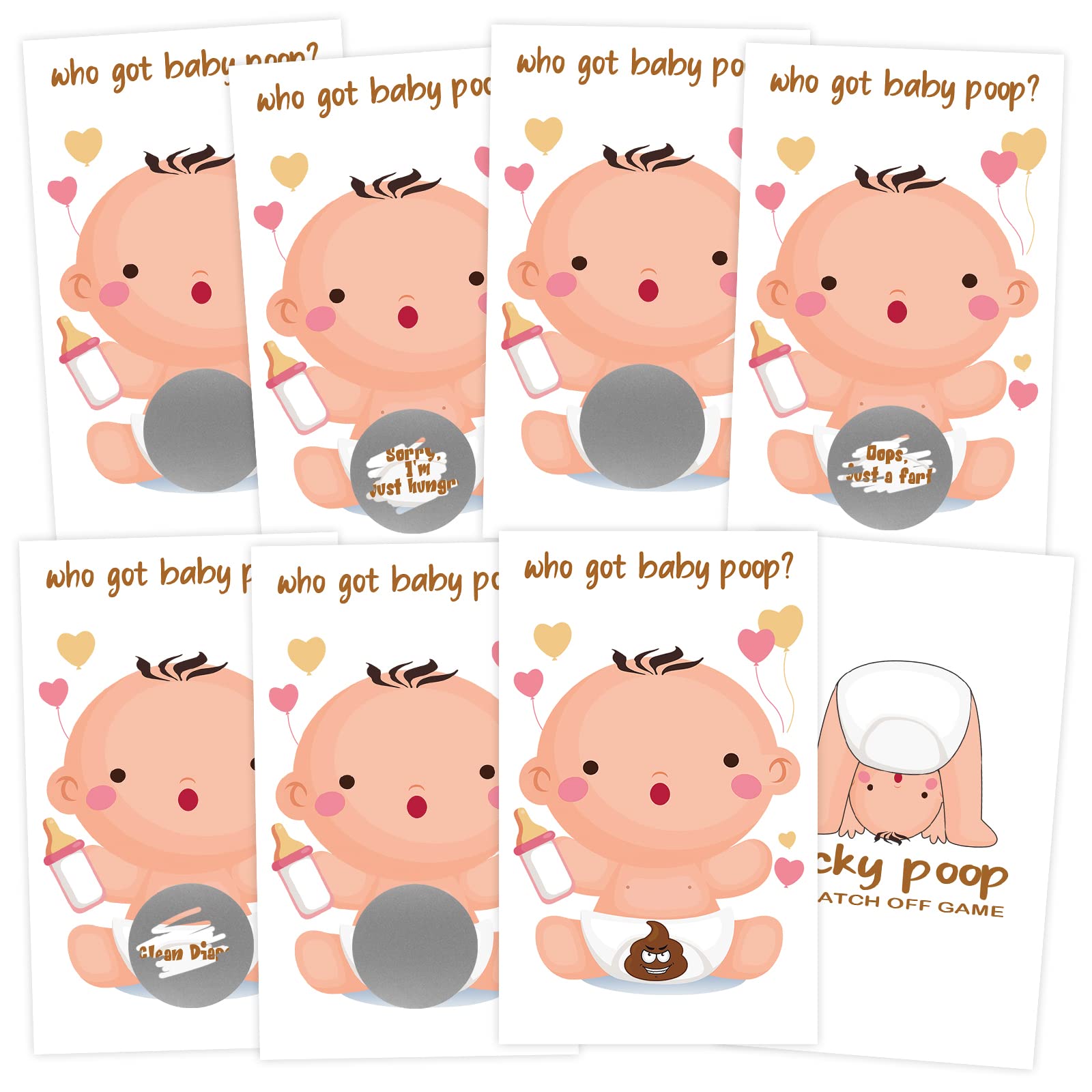 Poopie Diaper Boys Baby Shower Scratch Off Cards 1 - (30 Cards) - Baby  Shower Game Scratch Off, image size:1600x1600