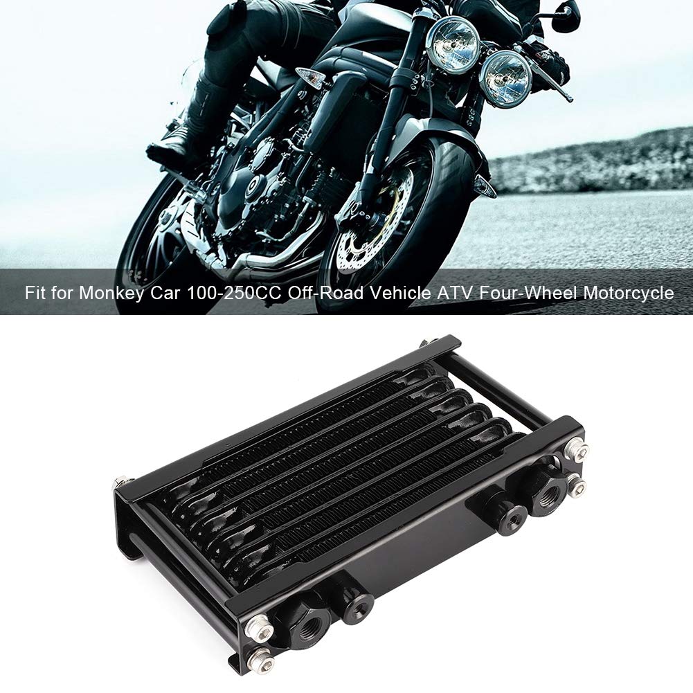 Radiador de motocicleta, enfriador de aceite del motor Radiador de refrigeración universal apto para mono coche 100-250CC Dirt Bike ATV 4 ruedas