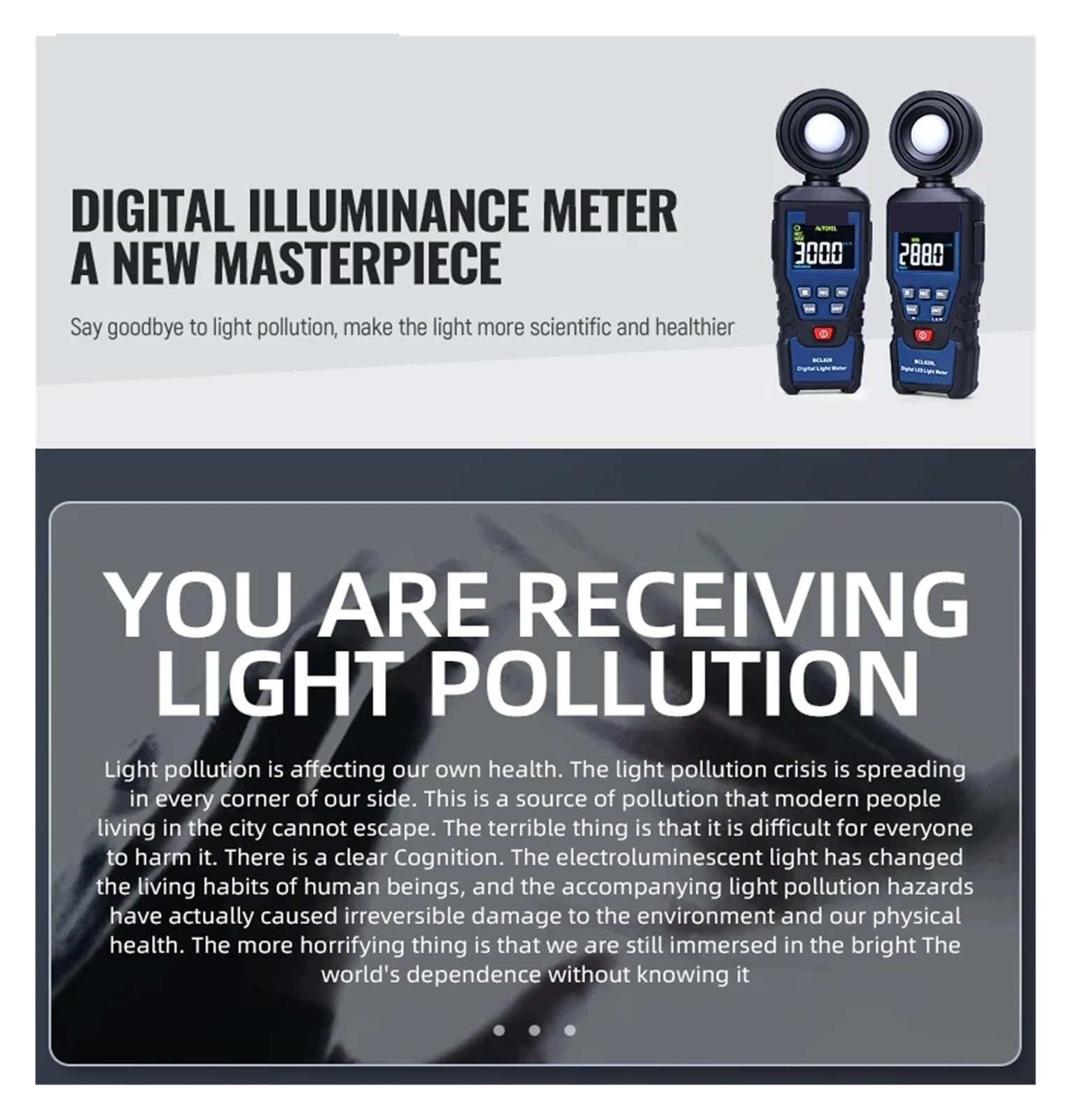 Medidor de luz Digital, Espectrómetro BCL620L Fotómetro Digital Iluminómetro Probador De Brillo Luxómetro Fotografía Iluminación Prueba Flujo Medidor Luz,fácil de Llevar