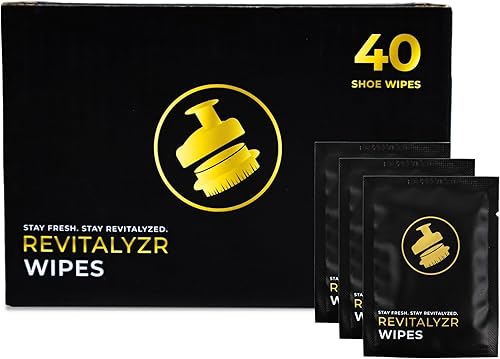 Revitalyzr Toallitas de limpieza de zapatos de doble textura, 40 unidades, seguras en tenis, cuero, lona, goma, elimina la suciedad, las rozaduras y